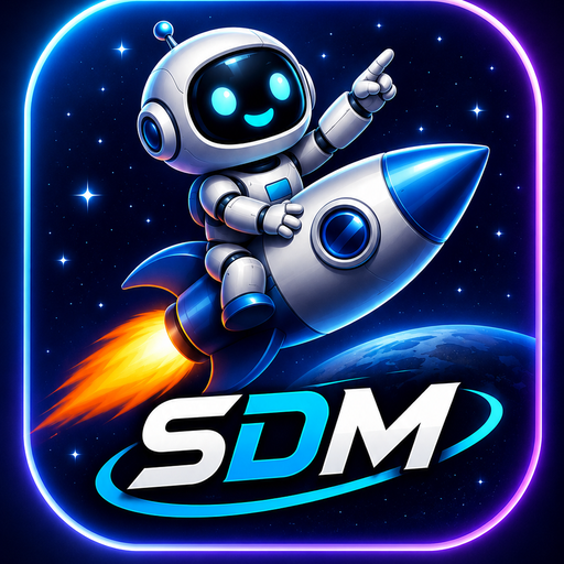 Robot Astronot Rocket